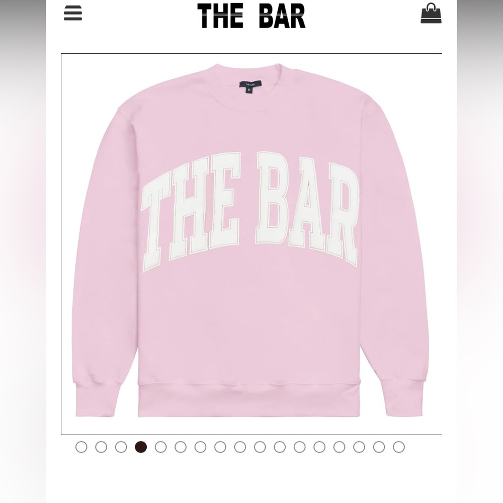 THE BAR VARSITY SWEATSHIRT IN LIGHT PINK